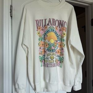 Billabong white sweatshirt size small print sun great condition